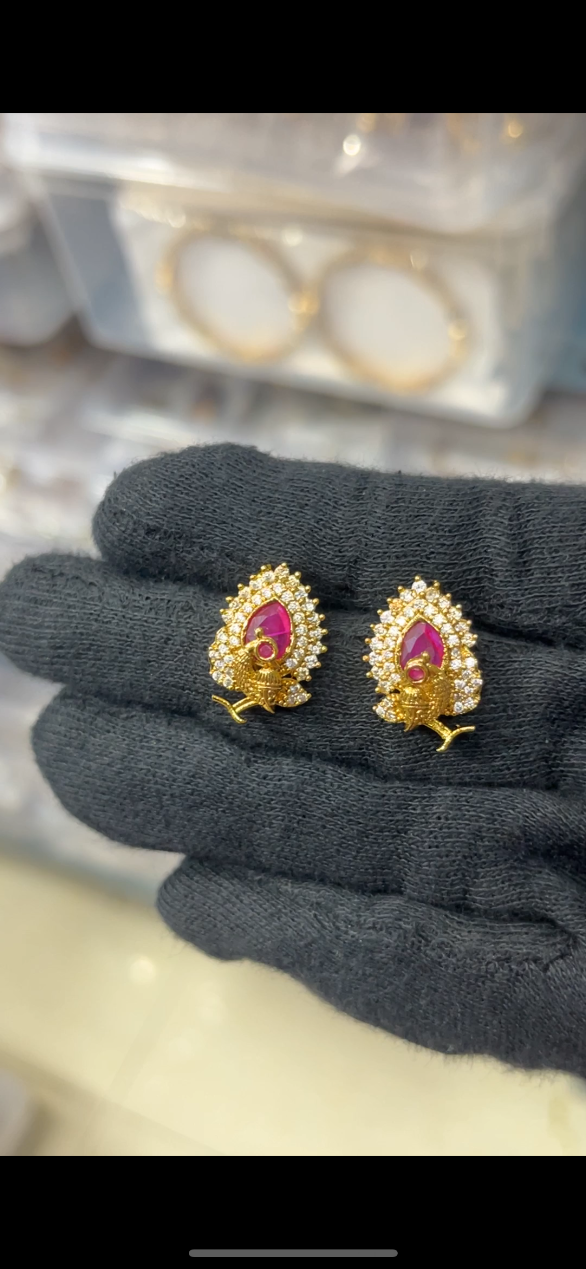 Peacock studs